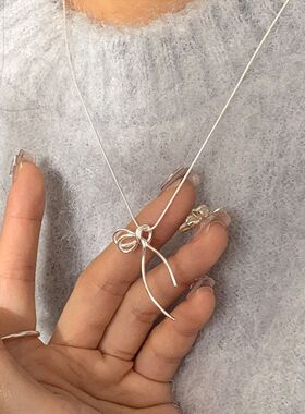 线条蝴蝶结新款时尚精致女颈链