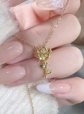 甜美气质不锈钢新款时尚花朵轻奢