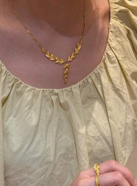 新款轻奢富贵金枝玉叶高级感麦穗