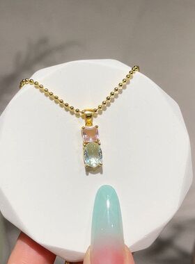 项链锁骨吊坠多巴胺锆石百搭链