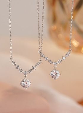 花朵气质百搭项链纯银闪耀足银
