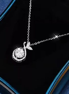 链送鱼尾锆石项链女轻幸福礼物