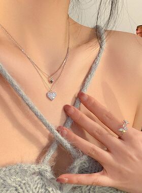 项链层叠小众轻奢锁骨ins戴吊坠