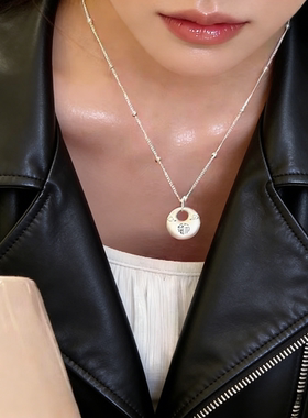 国风祥云铜圆珠锁骨链女高级感