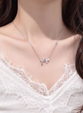项链新款女夏轻奢小众链新款双蝶