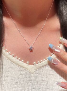 风幸运五角星项链颈设计百搭链小众锁骨女款时尚ins星星通勤饰品