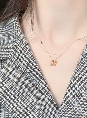 心愿锁骨钻石新款女饰品批发流星扭转链吊坠星星项链网红气质潮流