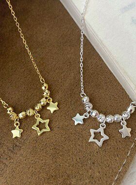 女轻奢星星吊坠流苏守护项链锁骨