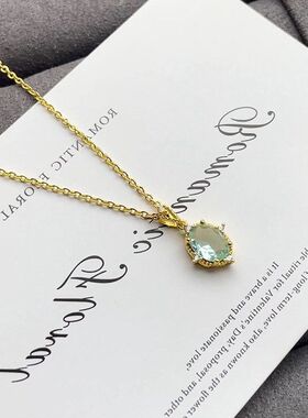 女轻奢百搭感椭圆链发潮项链几何