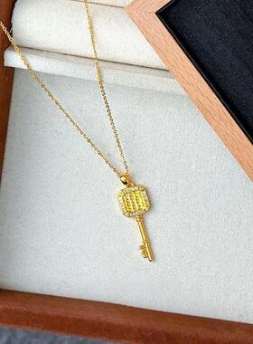 国风新中式时尚吊坠项链周家钥匙钥匙女款同款系列传喜