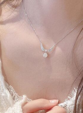 致钛饰品锁骨天使翅膀轻奢精闪