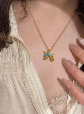 百搭网红小狗同款沙金卡通女生