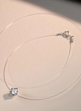 项链女链极潮颈链鱼线之泪简高级