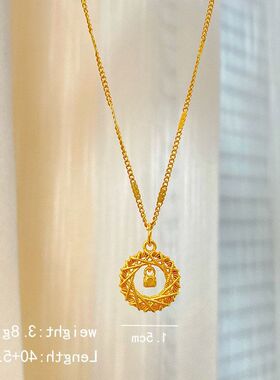 爆款铜高级感镀招财时尚吊坠项链