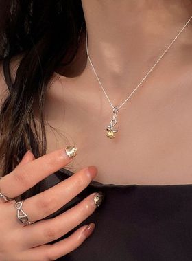 众项链女纯银999配饰锁骨链首饰珍珠高级感轻奢小众项坠装饰毛衣