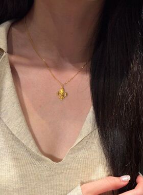 新款小红书鸢尾花项链女生百搭