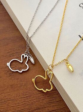 项链十二生肖百搭萌可链小众美兔镂空小兔子设计新品吊坠爱超锁骨