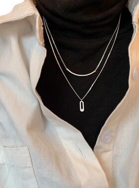 秋冬款毛衣链链叠几何戴女轻锁骨