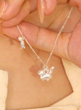 复古风新中式新款链小众小鱼小猫