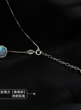 简约吊坠纯银女设计感项链独角兽