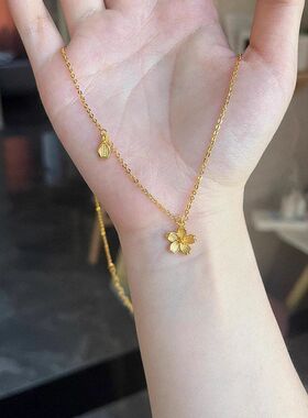 时尚链锁骨樱花甜美百搭不锈钢