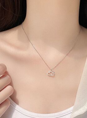 晴天项链云朵锁骨女轻奢带钻新款