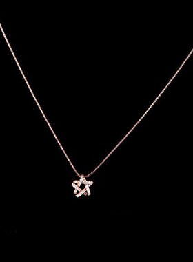 五芒满钻锁骨女高级感链ins设计