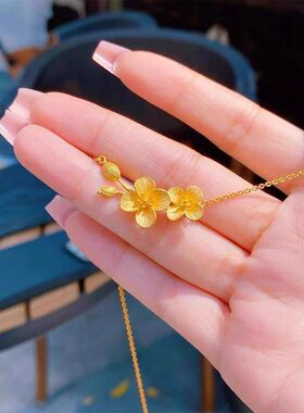 气质项链古法小众链颈链简约花