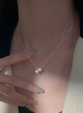 红奢网珍珠项链单钻批发冷淡ins女轻简约质感链抖音风气新款锁骨