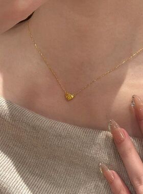 锆石爱心碎碎冰中古超闪锁骨掉色