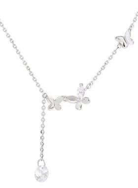 设计感流苏蝴蝶可调节锁骨闪钻