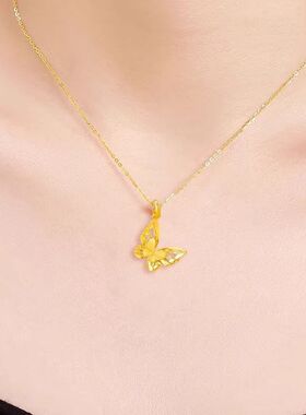 时尚花丝轻奢新款蝴蝶网红锁骨