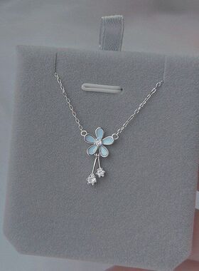 设计感新款花朵奢小众直播蓝色