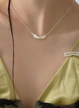 百搭项链锁骨高级羽毛女轻设计感链2022奢小众厂家直销新款年时尚