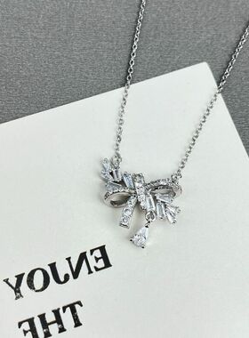 轻奢新款小红书风心结时尚同款项链穗百搭女锁骨ins蝴蝶结链感