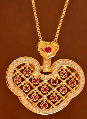 一件如意称心如意爆款祥云如意链小红书项链代发锁骨镶钻锁包镂空