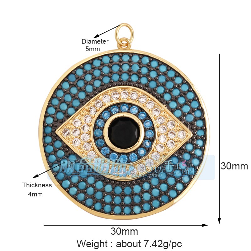 M66欧美流行恶魔之眼手幸运护身符眼睛锆石创意DIY饰品-图0