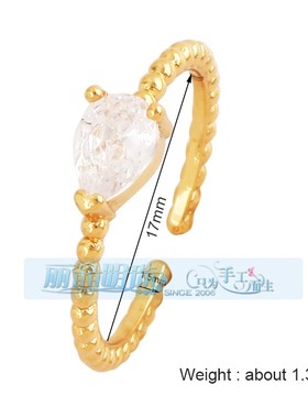 微镶锆石锆石欧美戒指爱心几何