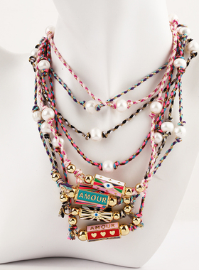 潮牌项链丽晶明珠珍珠珍珠欧美