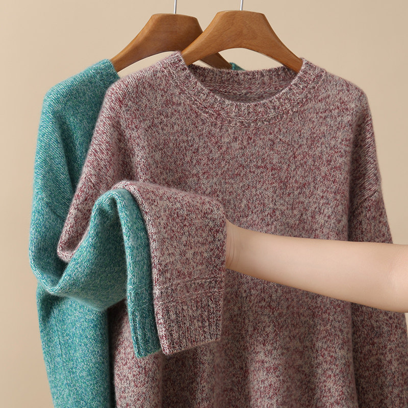 100%纯山羊绒针织衫女圆领花纱羊绒衫保暖打底衫百搭长袖毛衣上衣,淘宝优惠券,粉丝福利购,淘宝优惠卷