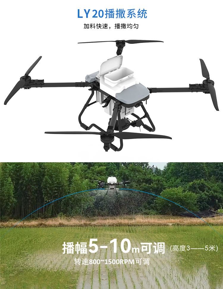 LY-420农业打药飞机航模多旋翼载重无人机4轴20公斤植保机播撒器 - 图0