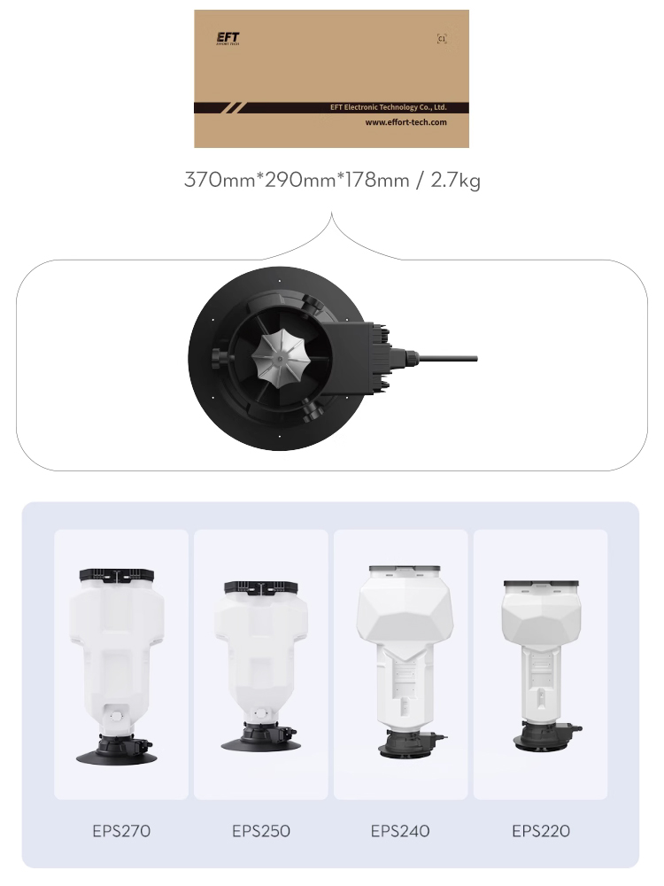 EFT 播撒器 EPS200 360度 大流量 4轴6 轴 E616S G610P 播种器60V - 图3