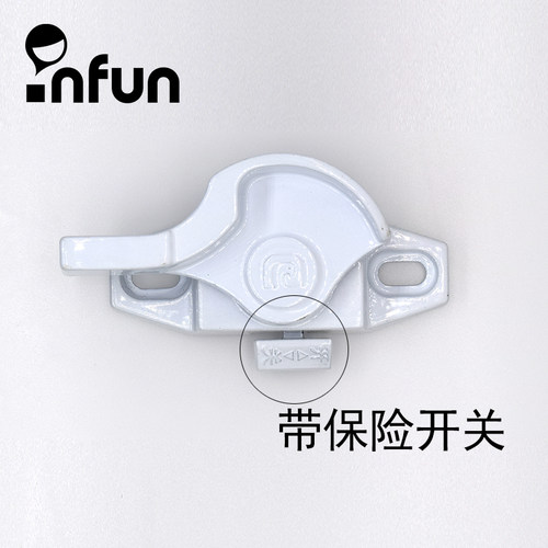 塑钢窗月牙锁耳锁铝合金门窗锁通保月牙锁窗户锁钩锁白色月牙锁扣 - 图1