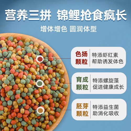 亚峰锦鲤鱼饲料鱼食金鱼小颗粒鱼粮家用鱼料专用观赏鱼小型鲤鱼 - 图0
