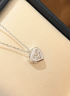 通体s925简约款爱心钻单钻项链轻奢设计感甜美小众设计轻奢感