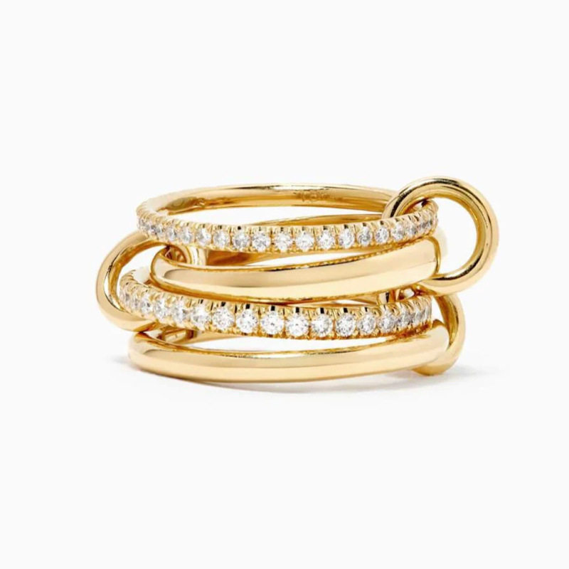 European and American fashion s925 sterling silver four-ring interlocking ring