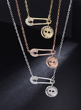 别针女链星辰纯银饰品设计简约