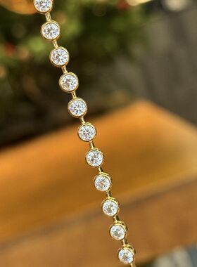 S925纯银法式玫瑰钻排手链