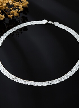 轻奢意大利编织系列S925银光身六编编织项链时尚百搭ins风编织