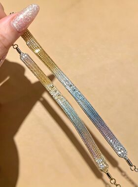 爆款意大利进口蕾丝彩虹网兜手链s925纯银厚镀金首饰xhs直播货源